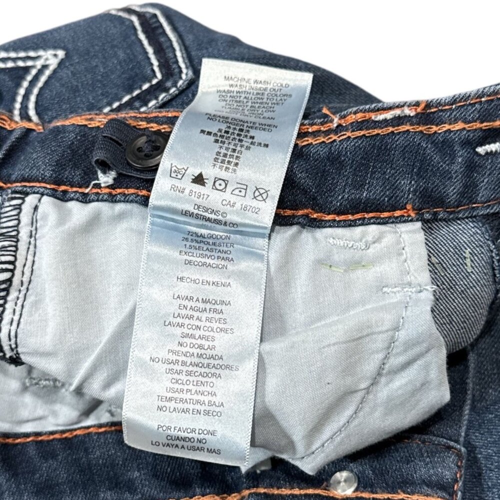 NEW Levis Bootcut Jeans Girls 14 Slim Dark Wash Denim Kids Stretch Summer Style - Picture 8 of 12